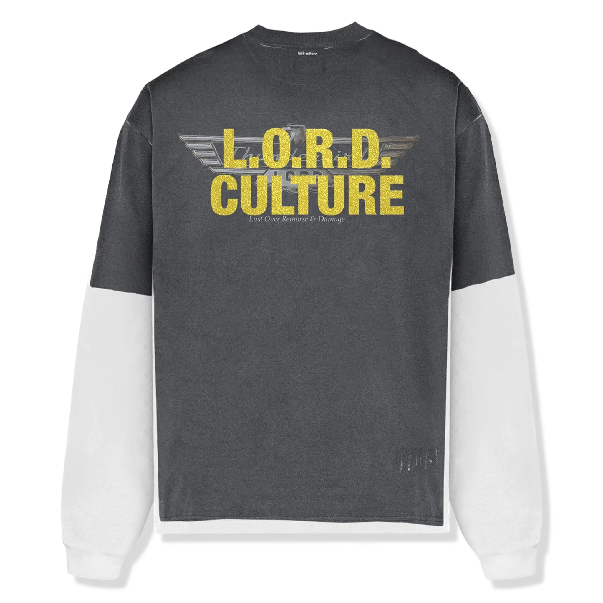 Back View of Lord Culture Trompe L'oeil L/S Black T-Shirt